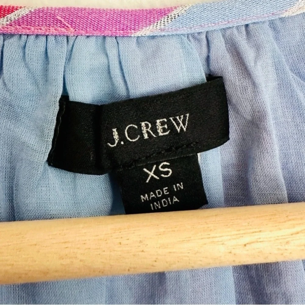 J. Crew Belted Button-Up Dress in Pastel Stripes Pink Blue